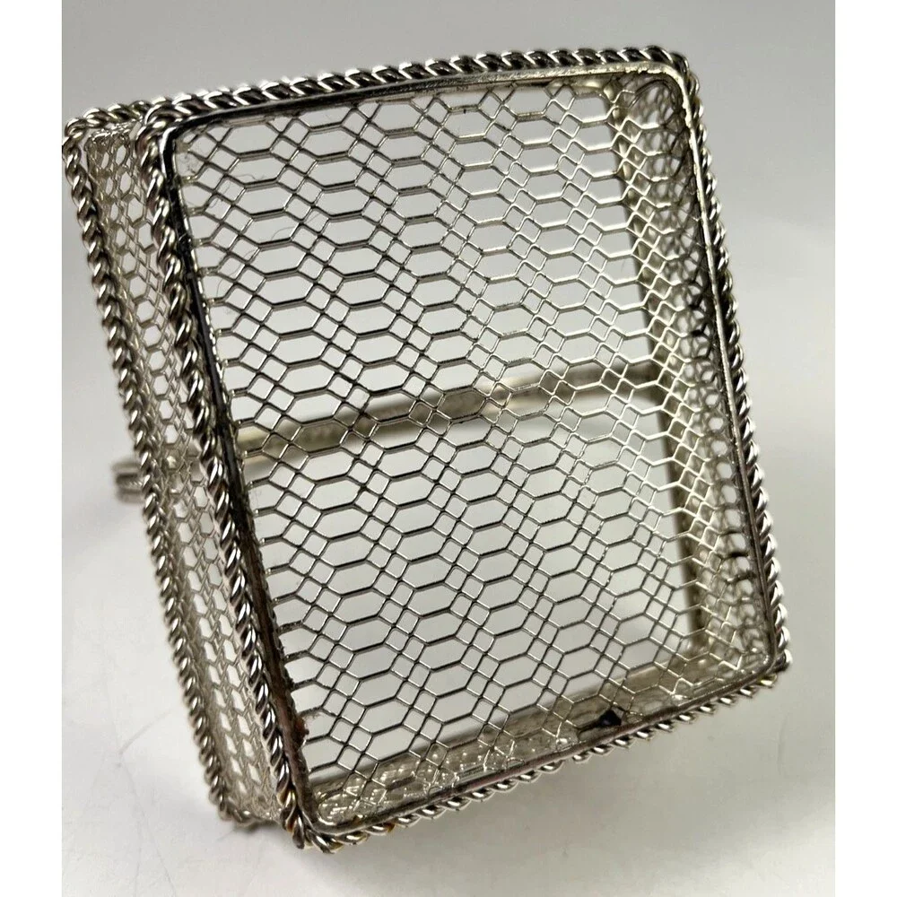 Ornate Silver-toned Colored Wire Basket With Handle
